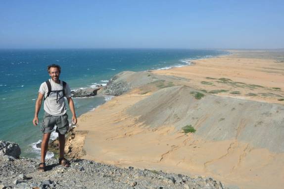 No topo do Pilón de Azucar, perto de Cabo de La Vela, litoral ocidental da península de La Guajira, na Colômbia